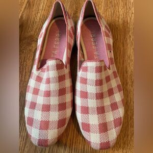 Rothy's Marta Ferri pink primrose check loafer Size 7